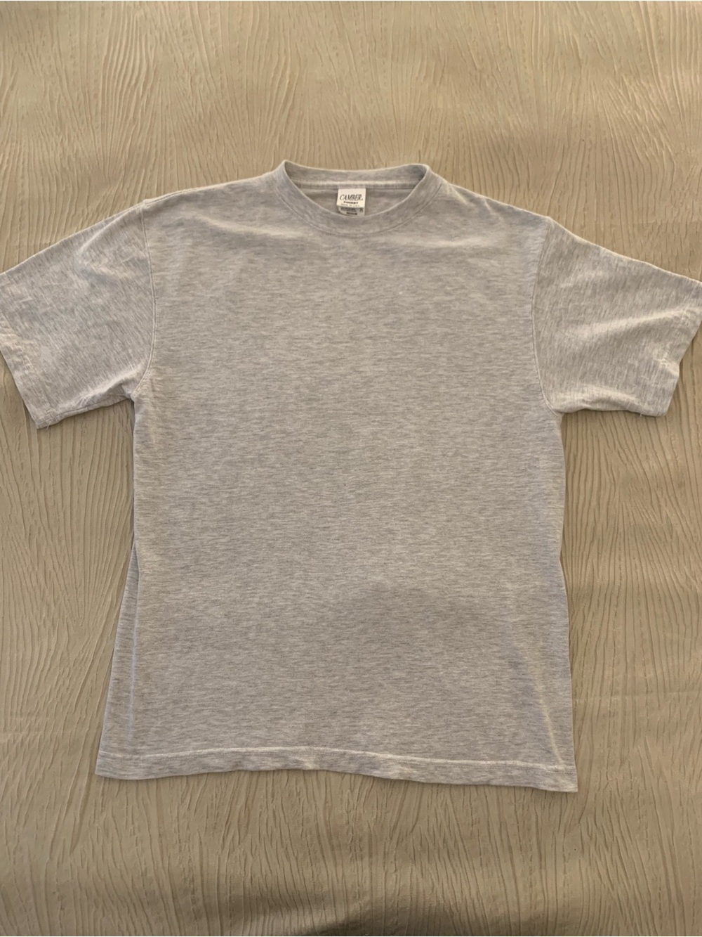 Camber USA “Finest” 100% Cotton Made in USA Gray T-Shirt, size medium